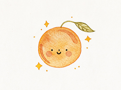cute orange citrus cute illustration orange tangerine watercolor