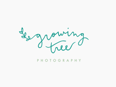 growing tree hand lettering logo