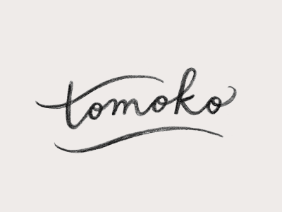 tomoko hand lettering logo script