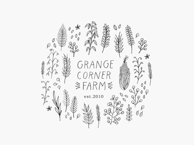 grange corner farm / proof no.1 hand lettering illustration logo proofs