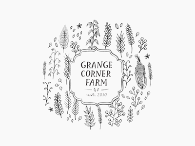 grange corner farm / logo hand lettering illustration logo