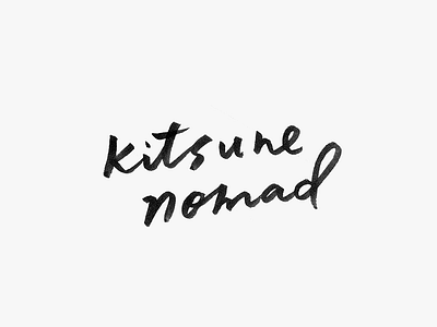 kitsune nomad logo brush lettering logo