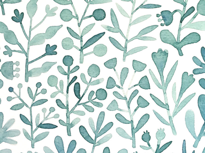 blue plants illustration painting pattern plant watercolor