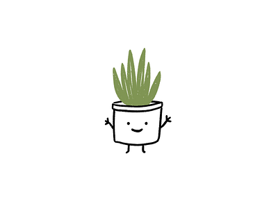 happy plant cute illustration