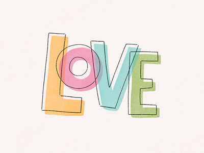 L O V E handlettering lettering love stamp texture typography