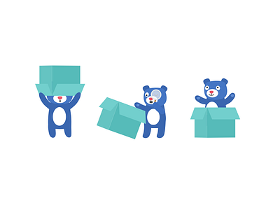 Empty Box bear cute illustration