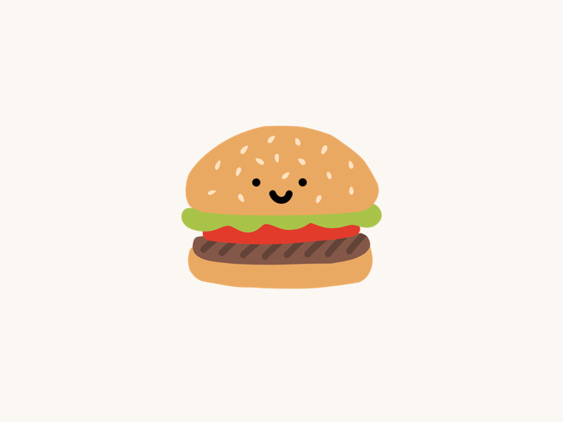 cute burger illustration by Minna So on Dribbble