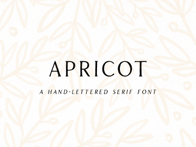 Apricot Hand-Lettered Serif Font