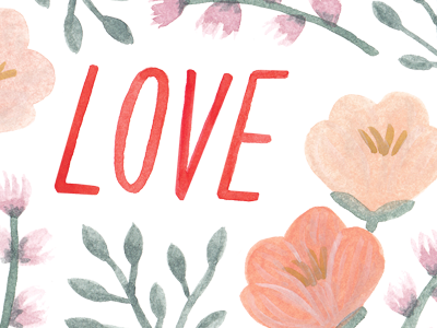 love / watercolor illustration floral illustration love painting watercolor