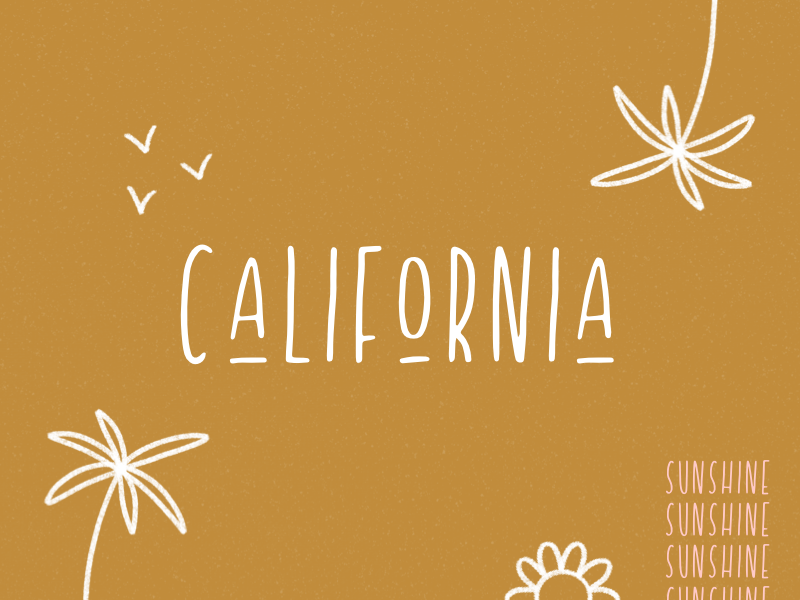 california summer skinny font custom font