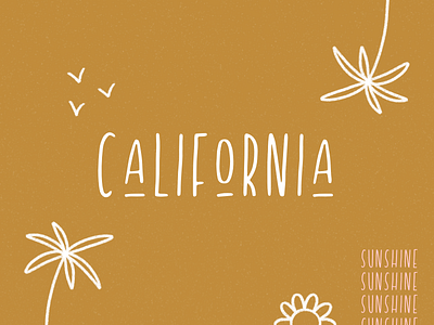 california custom font skinny font summer