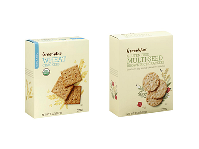Publix Supermarket GreenWise Crackers - Packaging food illustration food packaging