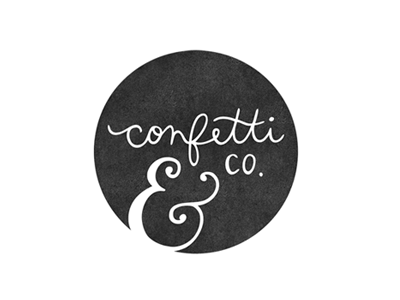 final logo / confetti & co chalkboard cursive hand drawn logo type