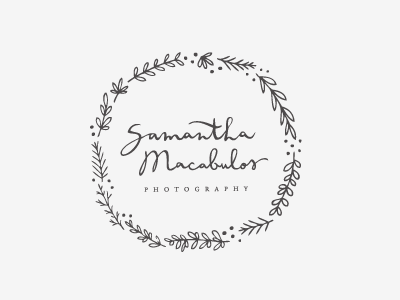 completed logo in b+w calligraphy floral hand lettering illustration logo proofs script