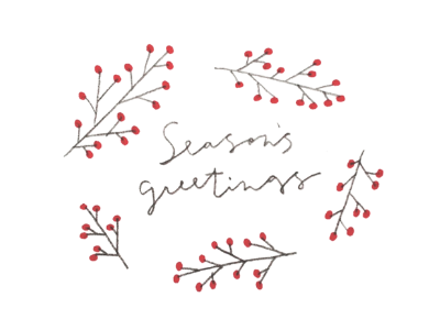 season's greetings christmas cursive hand lettering holiday illustration