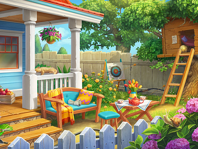 Background Backyard 2d 3d art design environment games illustration