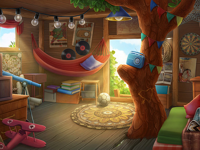 Tree House 2d 3d art design environment games illustration