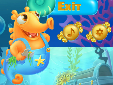 Fish Story 2d 3d art branding design games illustration