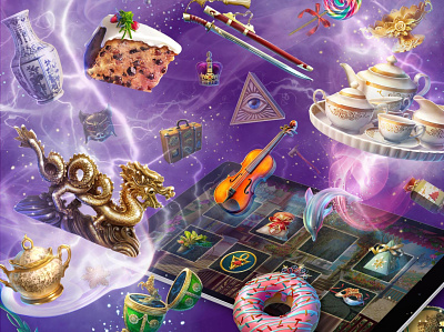 Fairy Tale Items 2d 3d art branding design environment games illustration logo ui