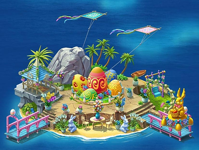 Gala Island 2d 3d art branding design environment games illustration logo ui
