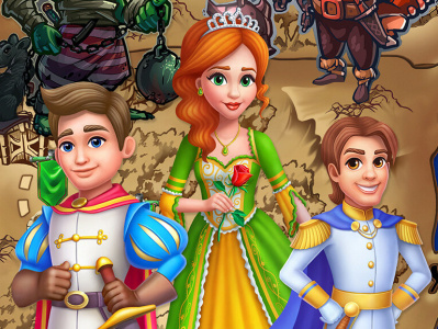Princes and Princess 2d 3d art branding design environment games illustration logo ui