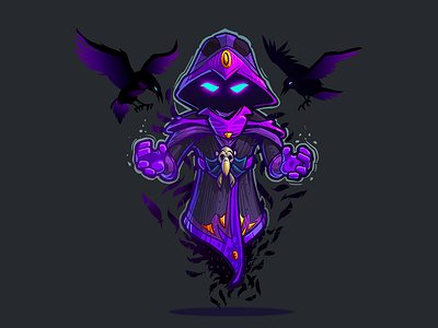 Raven Mage Character 2d argent art character design game design games illustration