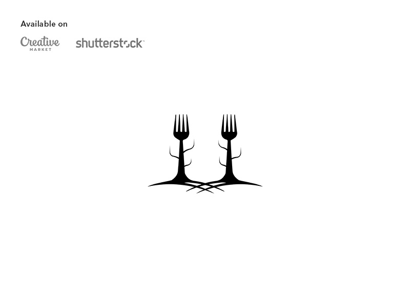 Food forest logo design forest fork logo design branding logo restaurant food