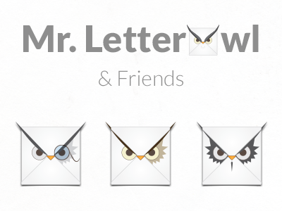 Mr. Letterowl & Friends character illustration logo owl