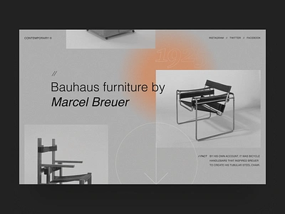 Bauhaus interior furniture art bauhaus concept contemporary design interface interior minimal modern project typography ui uidesign ux webdesign website