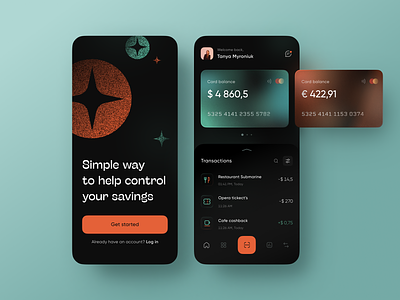 Online Mobile Banking App Home screen