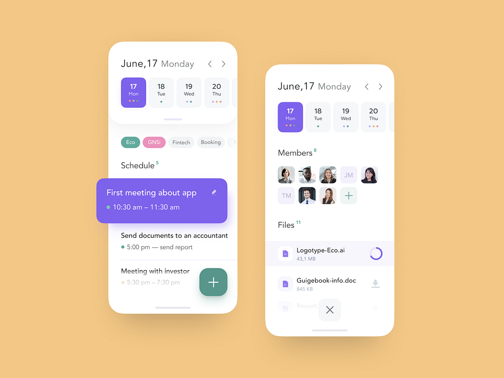 Schedule Page for SaaS platform by Tanya Myroniuk for Brave Wings 🔥 on ...