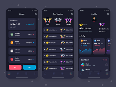 Cryptocurrency Exchange Mobile App android app design app design best app design bitcoin exchange crypto exchange cryptocurrency design gradient illustration ios app design landing page mobile application mobile ui ui ui ux design