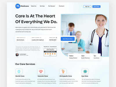 HealthCare Company Landing Page best website design branding doctor health app healthcare hospital illustration landing page design medical care medicine app product design typography ui ui ux design uiux visual design web desgin web designer website builder website design