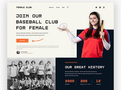 Baseball Club Landing Page