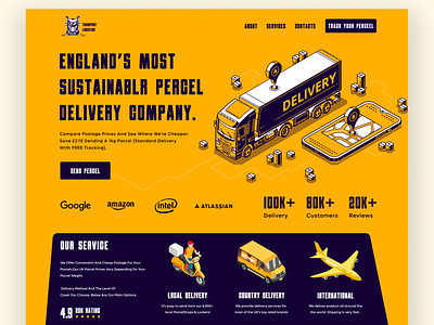 Shipping Company Landing Page 3d argo best web design courier delivery product graphic design landing page design logistic percel shipment shipping company shipping landing page truck delivery typography ui design ui ux design web design
