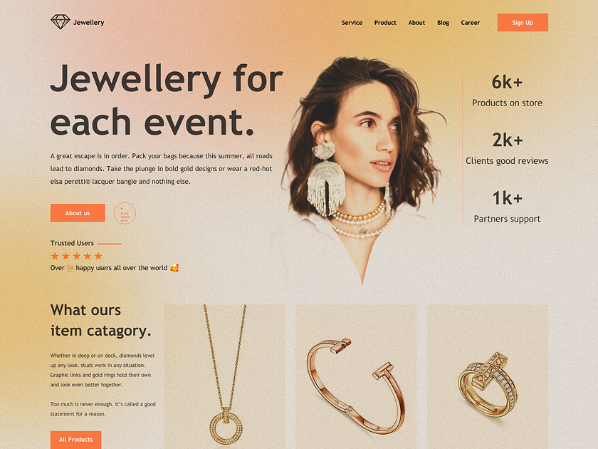 Jewellery Company Landing Page By Abu Naser Ramim On Dribbble