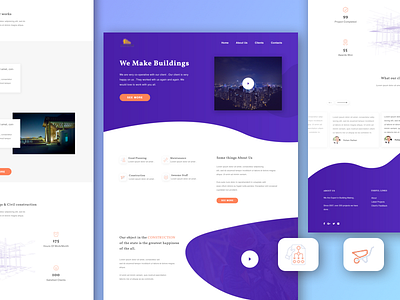 Construction Company Landing Page app builder coin color construction creative design gradient iphone money ui ux