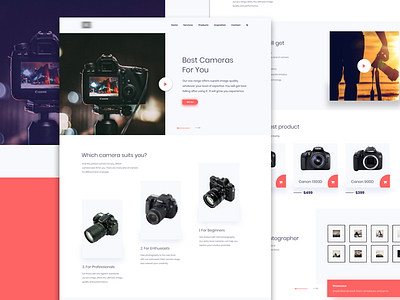 Camera Company Landing Page bubble color design gmail google gradient landing page new trend typography ui ux