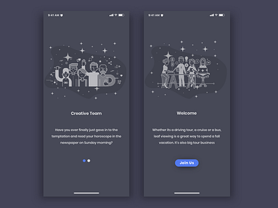 Team App Welcome Screen Dark android app clean minimal concept creative design interface ios iphone photoshop uiux web design