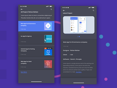 Team App Latest Project Dark app branding color design google gradient job jobsite landing page search team ui