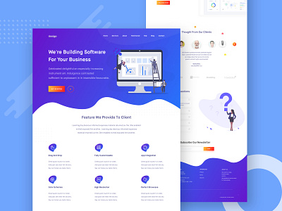 Software Company Landing Page app best design clean color design gradient illustration landing page logo software company typography ui