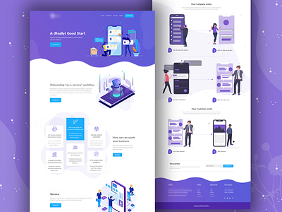 Chatbot Company Landing Page app chatbot creative design gradient icon illustration landing page typography vector web