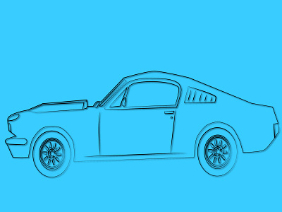 Mustang Car blue car car sketch mustang