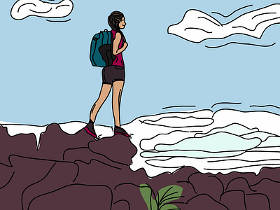 Woman Trekking design illustration trek trekking woman