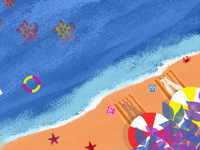 summer in shore beach blue design illustration illustration art illustrator summer