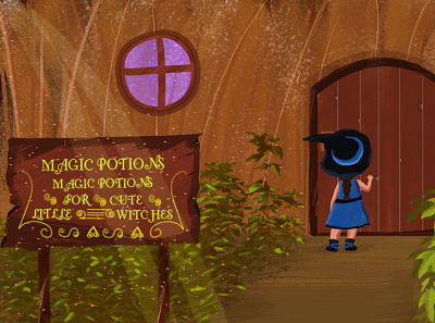 Little Witch childrens digital illustration digital painting digitalart illustration