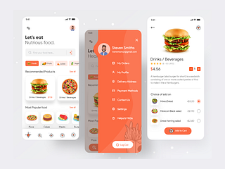 Food Delivery - Home and menu screen by Abdullah Mamun on Dribbble