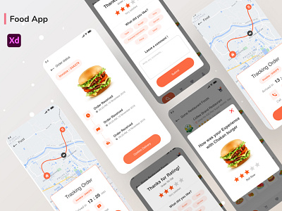 Food Delivery - Tracking Order app app design bootstrap branding color flat food food and drink food app food app design illustration minimal ui ux vector