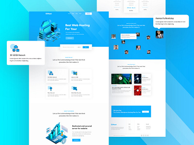 Hosting landing Page agency bootstrap branding design illustration minimal template ui ux website