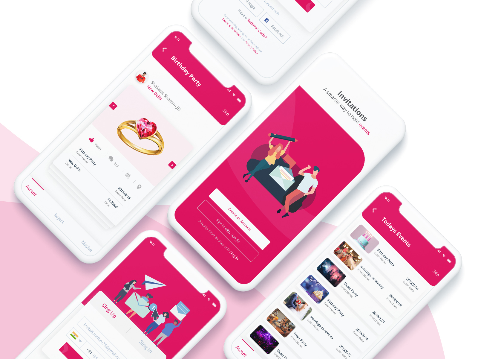 Invitation App Design by Abdullah Mamun on Dribbble